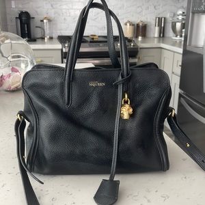 Alexander McQueen Small Pebbled Leather Top Handle Bag